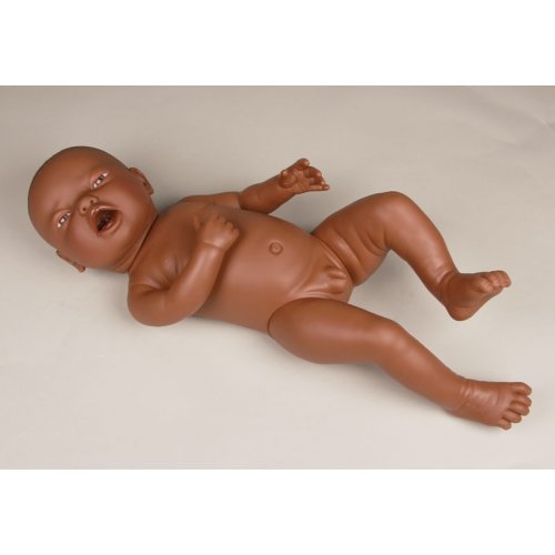 Model novorozence k procvičení rodičovských povinností, tmavá kůže