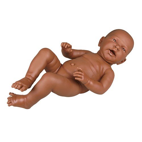 Model novorozence k procvičení rodičovských povinností, 2.4 kg - tmavá kůže