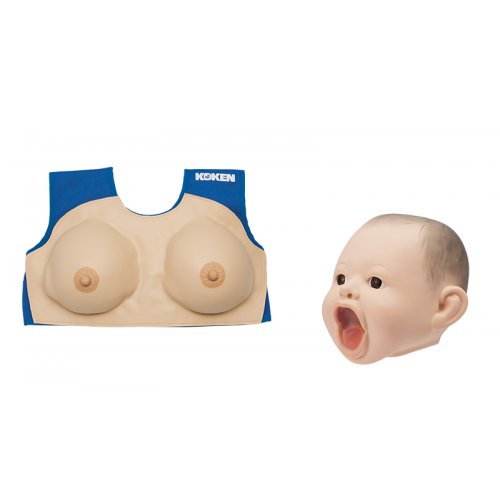 Simulátor kojení - model prsou + figurína dítěte